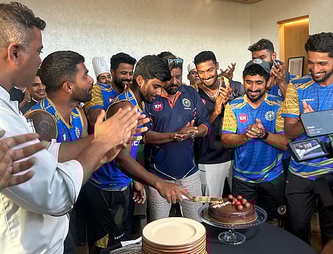 Kerala players celebrate after entering the final