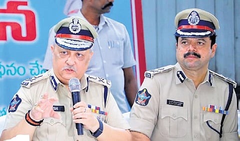 Deputy General of Police Harish Kumar Gupta speaking to media persons about the anti-drug operation