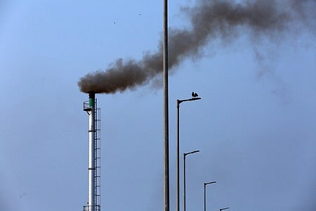 Smoke emitted from Industries in Eloor.