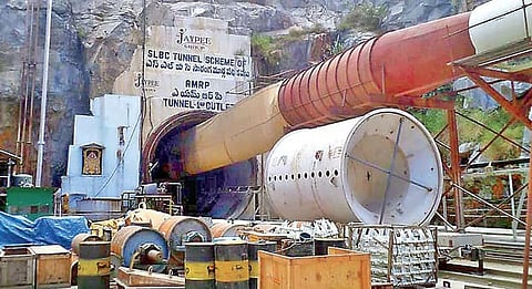 A part of the SLBC tunnel collapsed on Saturday, while workers were carrying out work.