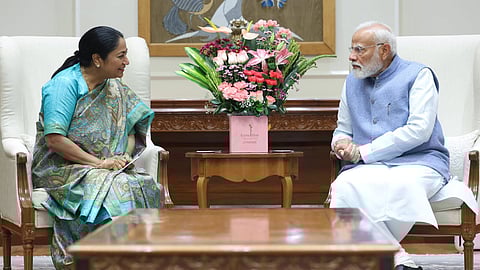 Chief Minister Rekha Gupta met Prime Minister Narendra Modi at his residence on Saturday.