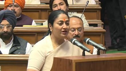 Chief Minister Rekha Gupta was the first to take the oath, followed by her six Cabinet ministers.