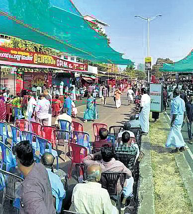 The agitation organised by CPM by blocking the road in Kannur on Tuesday