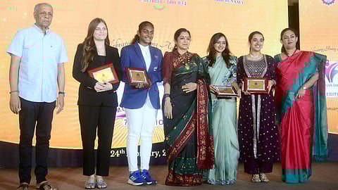 Individuals honoured for exceptional contribution in their respective fields at the 7th edition of the M.O.P. Yuva Sammaan Awards