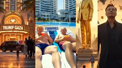 Screengrabs from the video Trump shared on his social media platforms