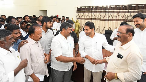 Former Chief Minister and YSRCP president YS Jagan Mohan Reddy arrived in Pulivendula on Tuesday as part of his two-day visit.