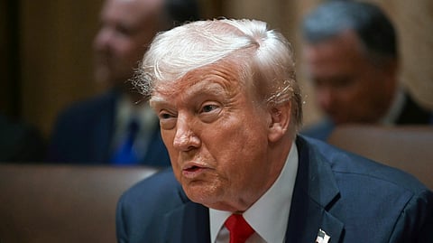 President Donald Trump during a Cabinet meeting at the White House in Washington on Tuesday.