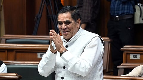 Newly-appointed Deputy Speaker Mohan Singh Bisht in the House during the first session of the Delhi Assembly, in New Delhi, Thursday, Feb. 27, 2025.