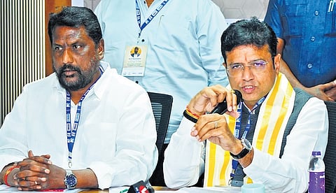 IT and Industries Minister D Sridhar Babu takes part in a ‘Round Table Conference on MSME 2024’ in Hyderabad on Friday