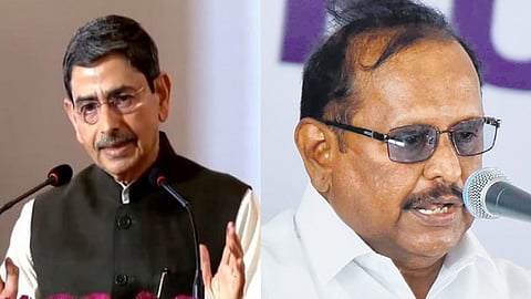 Governor RN Ravi (L) , Law Minister S Regupathy