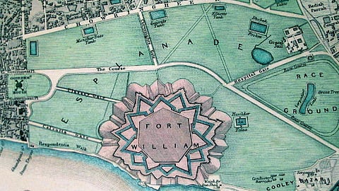 A map of Fort William in Kolkata