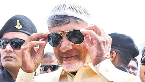 CM Nara Chandrababu Naidu wore a kufi and cooling glasses offered by a minority leader during his visit 