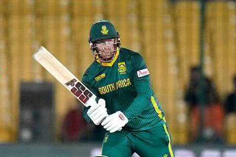 South Africa's Heinrich Klaasen plays a shot during the ICC Champions Trophy match against England in Karachi (Photo | AP)