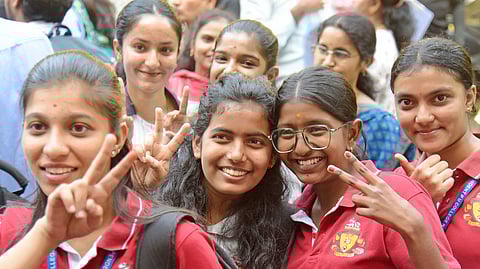 II PUC students appearing for the exams in  Bengaluru on March 1, 2025. 