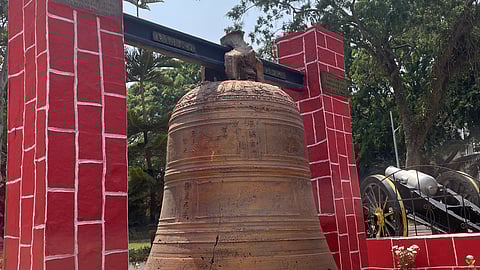The Chinese bell that hangs at the MEG Military Officers’ Mess, Promenade Road