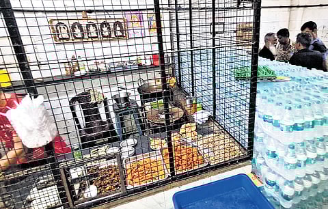 A kitchen inside a Tasmac bar located on Wallajah Road in Chennai