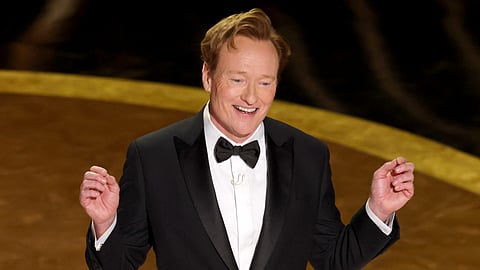 Host Conan O'Brien speaks onstage during the 97th Annual Oscars at Dolby Theatre on March 02, 2025 in Hollywood, California. 