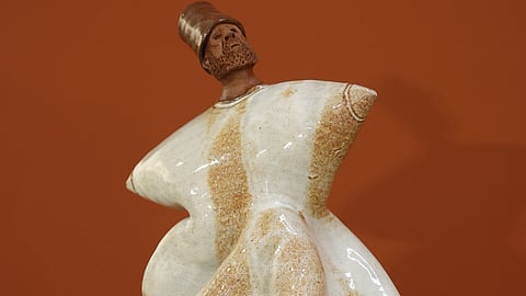 Dervish sculpture in terracotta by Shubham Sankhyan 