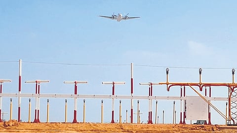 Antenna of the new Instrument Landing System which was installed on the North Runway.