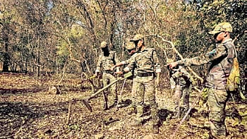 Dedicated squads checking for snares laid by poachers in Debrigarh sanctuary.