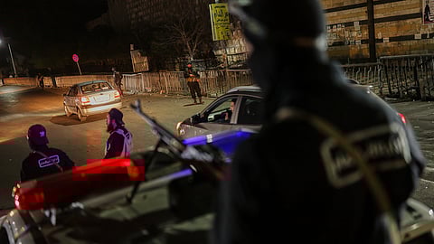 Syrian government forces are deployed amid heightened security in Damascus, Syria, Thursday, March 6, 2025. 