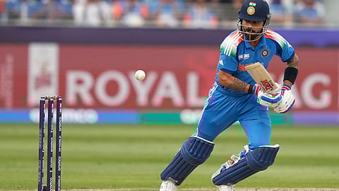 Virat Kohli in action during a Champions Trophy match