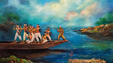 In the seventh century AD, Bhaumakara King Shovana Deva I ordered the servitors to shift the Shree Chaturdha Murti out of Puri. The deities were ferried through the rivers Bhargavi, Kuakhai and Mahanadi, and arrived finally
in Subarnapur (present-day Sonepur)