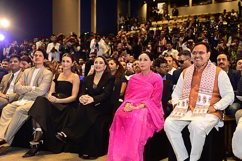 Rajasthan CM Bhajanlal Sharma, Deputy CM Diya Kumari and Bollywood celebrities including Madhuri Dixit at the IIFA Awards 2025