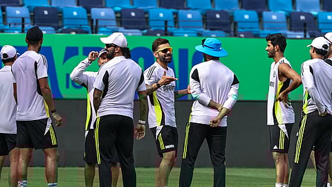 Indian player practice in Dubai ahead of the final