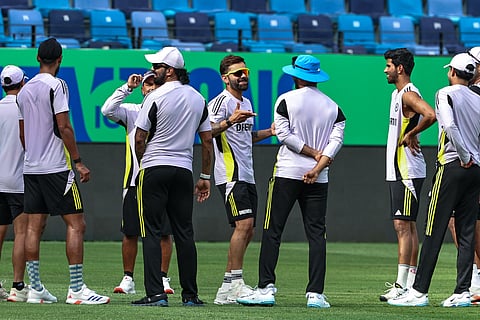 India players celebrate their win over New Zealand in the ICC Champions Trophy final in Dubai on Sunday 