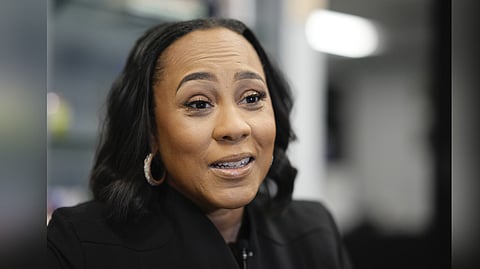 Fani Willis, district attorney of Fulton County, speaks during an interview, Oct. 22, 2024, in Atlanta.