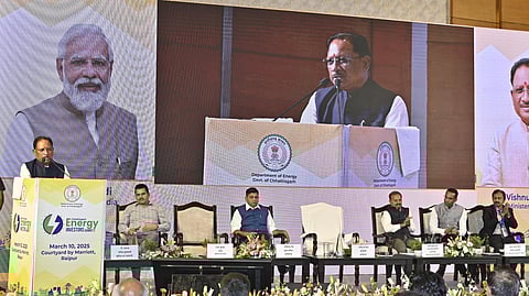 Chhattisgarh CM Vishnu Deo Sai speaking at the Chhattisgarh Energy Investors Summit - 2025