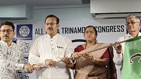 Tapasi Mondal joined the TMC at its headquarters in Kolkata in the presence of state Power Minister Aroop Biswas.