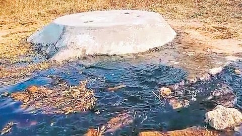 Effluents from dyeing units at Mangalam are taken to the CETP in Sultanpet through the pipe.