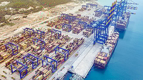 A view of the Vizhinjam port.