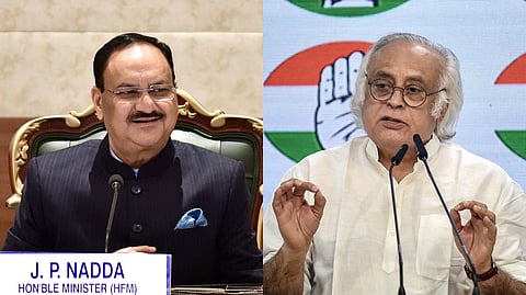 (L-R) A collage of Union Health Minister JP Nadda and Congress General Secretary (communications) Jairam Ramesh.