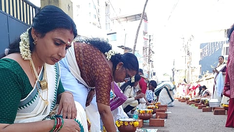 Devotees line up on the streets immersing the city streets in smoke and devotion for the next few hours