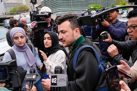 Pro-Palestinian activist Mahmoud Khalil poses for a portrait during an interview, July 3, 2025, in New York.