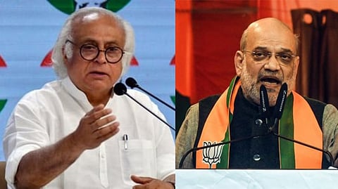 Congress general secretary in-charge communications Jairam Ramesh (L),  Union Home Minister Amit Shah (R)