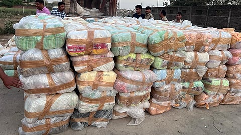 As many as 120 ganja packets were seized by the police team.