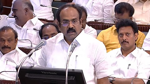 Tamil Nadu Finance Minister Thangam Thenarasu presents the state's budget for 2025–26 in the Assembly on Friday, March 14, 2025.
