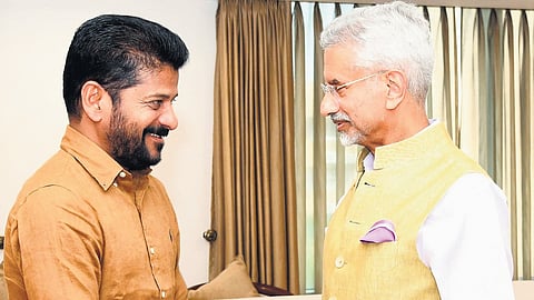 CM A Revanth Reddy meets External Affairs Minister S Jaishankar on Thursday.