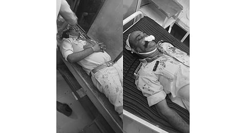 A sub-inspector, three policemen, and a village chaukidar were injured as the mob pelted stones and assaulted them with bamboo sticks.