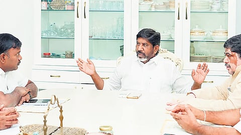 Deputy CM Mallu Bhatti Vikramarka during a review meeting on Sunday.