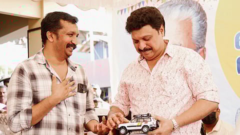 Muhammad Aneesh with Transport Minister Ganesh Kumar