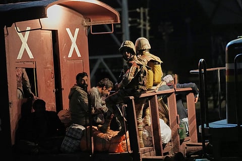 A special train, organized by the army for the wounded and survivors rescued by security forces from a passenger train attacked by insurgents, arrives at a railway station in Much, in Pakistan's southwestern Balochistan province, Wednesday, March 12, 2025.  