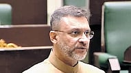 AIMIM floor leader Akbaruddin Owaisi speaks in the Assembly on Monday.