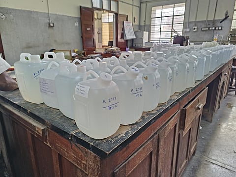 The water analysis wing of Health Department decided to procure reusable containers made with polypropylene. 