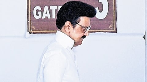 Chief Minister MK Stalin arriving at Fort St George to attend the  assembly session