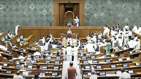 Many opposition members rose from their seats in protest after the prime minister spoke.